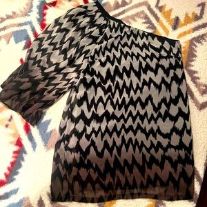 Elegant one shoulder asymmetrical blouse